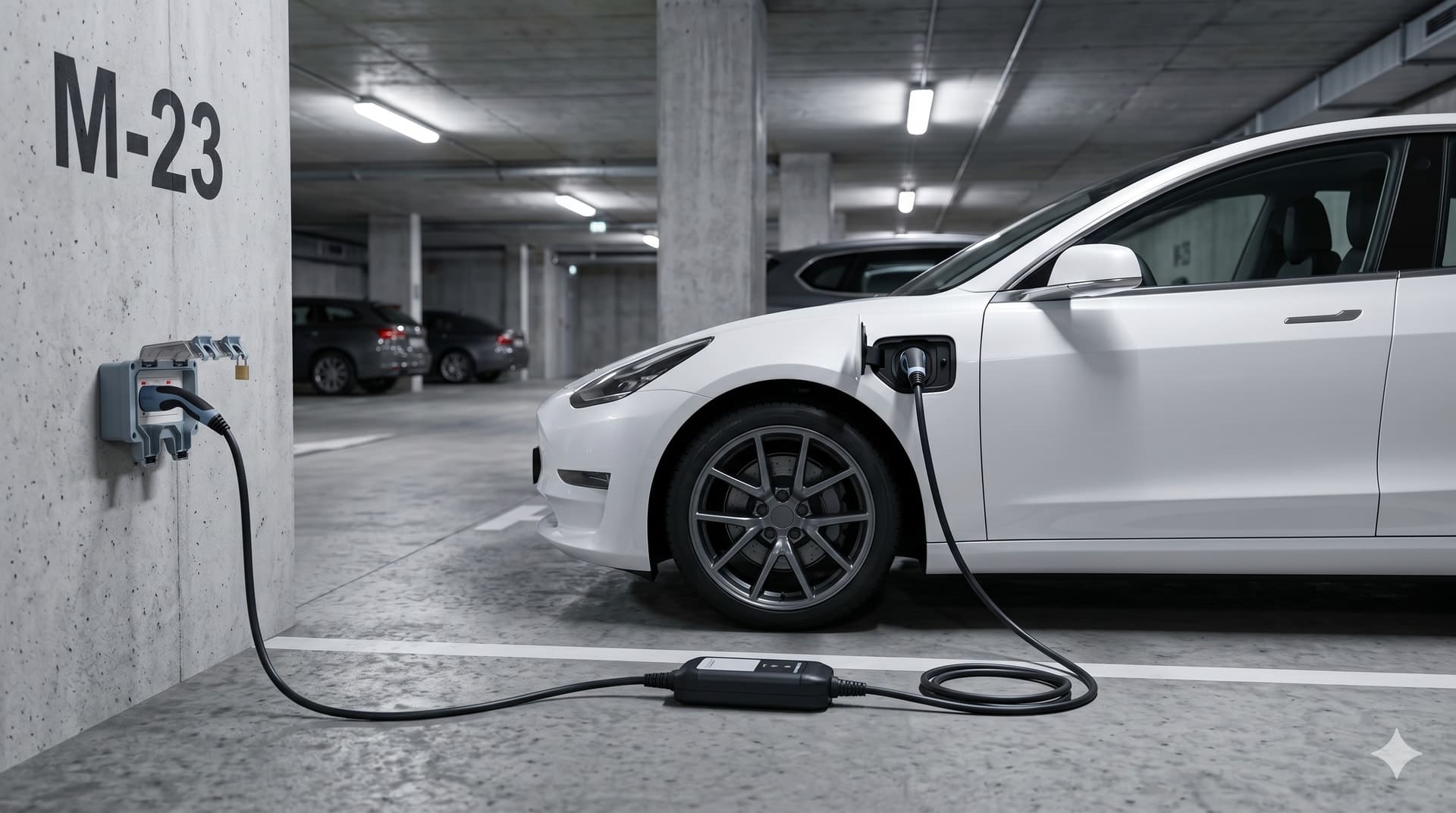 Ładowarki EV w garażu podziemnym